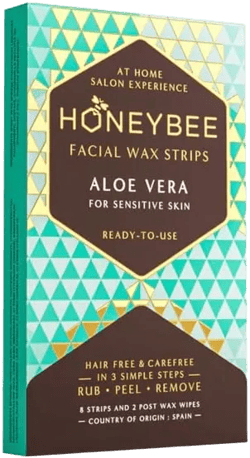 Facial Wax Strips for Women with Aloe Vera – Hair Removal for Sensitive Skin, Upper Lip, Chin, Fingers & Toes – 12 Waxing Strips + 2 Aftercare Wipes Included