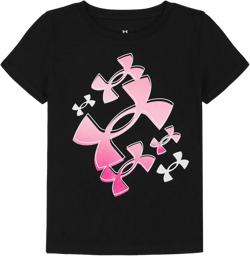 Under Armour Girls' Short Sleeve Shirt, Crewneck, Lightweight and Breathable Athletic-t-shirts. Logo 4 Black-core Logo