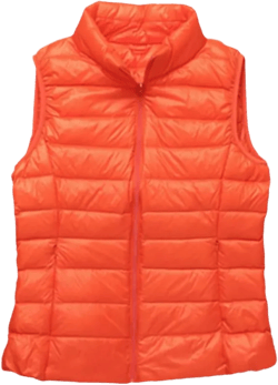 Winter Women Duck Down Vest Coat Ultralight Sleeveless Puffer Vest Jacket Windproof Duck Down Waistcoat XX-Large Orange