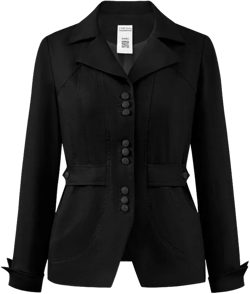 CHIC STAR Womens Linen Blazer Jacket 0X Black