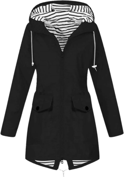 KAJXZ Womens Zip Up Trench Coat Waterproof Windbreaker Lightweight Hooded Raincoat Outdoor Rain Coat with Pockets : Clothing, Shoes & Jewelry