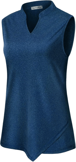 MISS FORTUNE Women's Polo Shirts, Golf V-Neck Workout Tops, Moisture Wicking Ladies Golf Shirt Loose Fit for Tennis Yoga