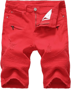Maiyifu-GJ Men's Summer Casual Denim Shorts Ripped Distressed Knee Length Jean Shorts Fashion Short Jeans with Hole at Amazon Men’s Clothing store