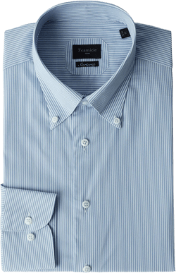 Essentials Premium Cotton Man Shirt Light Blue White
