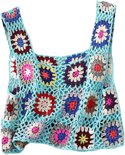 Women Y2k Crochet Floral Knit Pullover Long Sleeve V Neck Sweater Aesthetic Hollow Out Oversized Jumper Top One Size Tank Blue