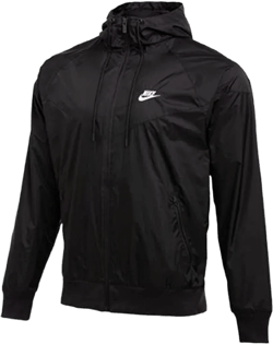 Nike TEAM MEN'S WINDRUNNER JACKET Hooded Windbreaker Medium Black/Black