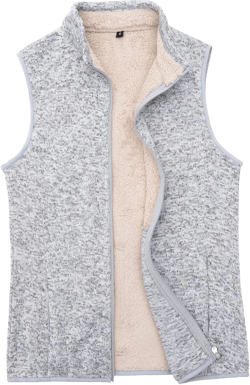 Bonnorth Women's Zip Up Sweater Fleece Vest, Sherpa Lined Windproof Warm Vest with Pocket