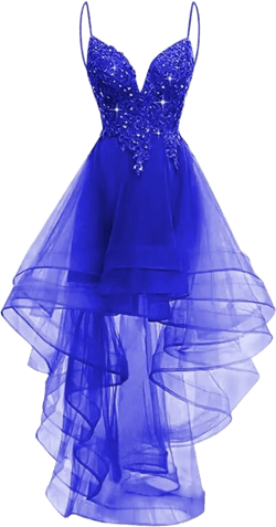 Lace Applique Homecoming Dresses for Teens High Low Spaghetti Straps Tulle Short Prom Dress Glitter Quinceanera Dress at Amazon Women’s Clothing store