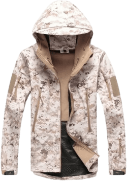 TACVASEN Army Camouflage Airsoft Jacket Men Military Tactical Jacket Winter Waterproof Softshell Jacket Windbreaker Hunt Clothes