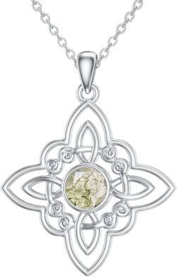 925 Sterling Silver Witches Knot/Celtic Knot/Scottish Thistle/Compass/4-Leaf Clover Necklace Celtic Jewelry Gifts for Women