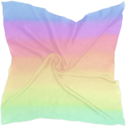 24inch Women's Square Silk Rainbow Pastel Striped Hair Scarves and Wraps Headscarf for Gift(ph)