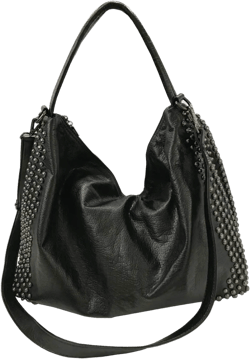 Women Skull Chain Handbag Large Capacity Gothic Shoulder Bag Studded Doctor Rivet Tote Satchel