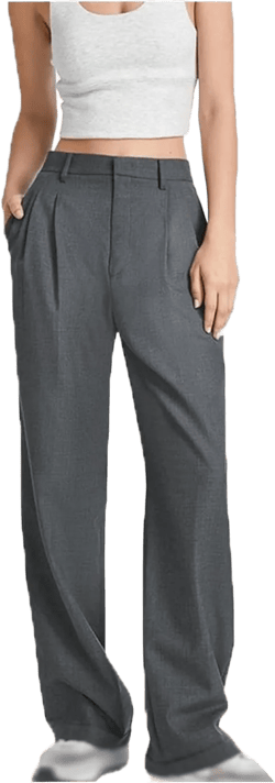 Effortless Tailored Wide Leg Pants for Women, Palazzo Pants for Women Dressy High Waist Long XX-Large Grey