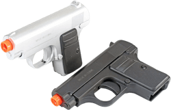 BBTac Mini Airsoft Pocket Pistol – Compact Silver & Black Spy Airsoft Gun, Small Lightweight BB Handgun for Close-Range Shooting & Collectors