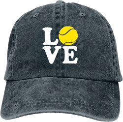 Racing Flag Baseball Cap Vintage Adjustable Washed Hats Twill Plain Cowboy Hats Denim Dad Hat for Men Women Boy Girl One Size Tennis Love Navy