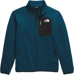 THE NORTH FACE Men's Crest Full Zip Jacket | Water Repellent Fleece Coat, Double Layer Stand Collar & Zip Hand Pockets X-Large Midnight Petrol/Tnf Black