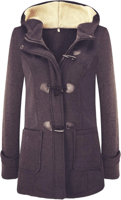 Andongnywell Women's Winter Fashion Outdoor Warm Wool Blended Classic Coat Jacket Horn Button Coat Outwear XX-Large Dark Gray