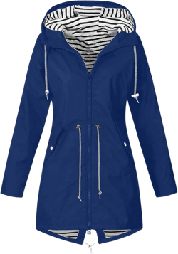 Women Water Resistant Rain Jacket Waterproof Windbreaker Plus Size Lightweight Hooded Raincoat Packable Travel Jacket Small 01-blue