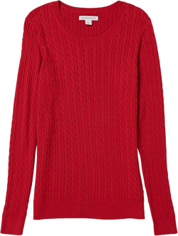 Amazon Essentials Women's Lightweight Long-Sleeve Cable Crewneck Sweater (Available in Plus Size) X-Small Red