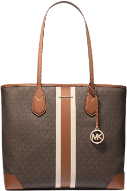 Eva Large Signature Logo Stripe Tote Bag