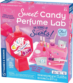 Thames & Kosmos Sweet Candy Perfume Lab STEM Kit | Design & Make Candy-Scented Perfumes! | Explore The Science of Scents | Includes Candy-Shaped Perfume Bottle with Atomizer and 6 Sweet Fragrances