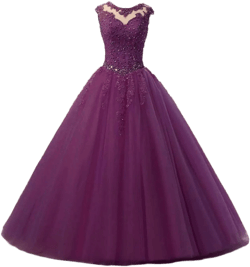 MllesReve Tulle Princess Quinceanera Dresses Lace Applique Beaded Keyhole Back Cap Sleeve Ball Gown Prom Dress 16 Grape
