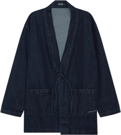 Not So Ape Denim Kimono Work Jacket, All-Gender Unisex Streetwear, Made in Japan. Medium Blue
