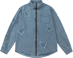 Men Denim Jacket Men's Spring and Autumn Loose Casual Long Sleeves Shirt Jacket