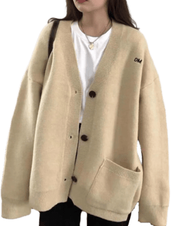 Grunge Baggy Sweater Acubi Grandpa Sweater Y2K Vintage Oversized Knitted Button Down Cardigan Jacket Alt Emo Clothing One Size Beige