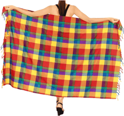 LA LEELA Women's Beachwear Summer Beach Wrap Bikini Wraps Sarong Skirt Swimsuit Swim Cover Ups for Swimwear Coverups Women One Size Multi,Plaid