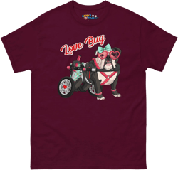 "Love Bug" female English Bulldog in Donut Skirt Men's Classic Tee | B&W Colored