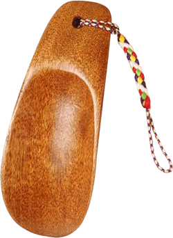 Natural Wooden Shoe Horn with Hanging Strap Spoon Shoes Horn for Men Women
