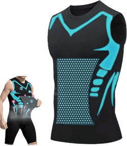 Maynox Vitaboost Shirt, Maynox Vest, Vitaboost Compression Shirt for Men, Shaping Sleeveless Vest Black XX-Large