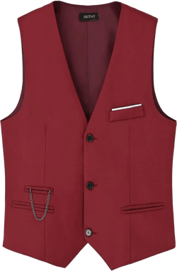 Men's Vest Formal Dress Business Slim Fit Sleeveless Vest Waistcoat Large Wine Red(burgundy)