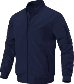 Gopune Men's Windproof Bomber Jacket Lightweight Windbreaker Outdoor Golf Fashion Coat X-Large Navy