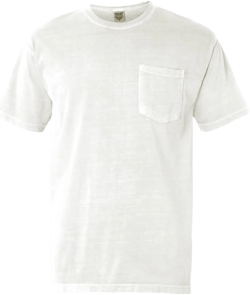 Comfort Colors Men's Adult Short Sleeve Pocket Tee, Style 6030 (Large, Wash) Washed White