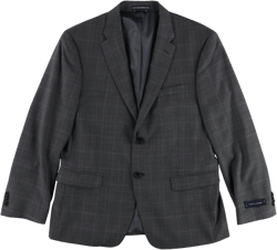 Tommy Hilfiger Mens Stretch Two Button Blazer Jacket, Grey, 40 Short