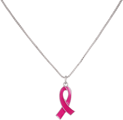 Ribbon Breast Cancer Awareness Necklace Pink Kitten Pendant Necklace for Women Inspirational Jewelry