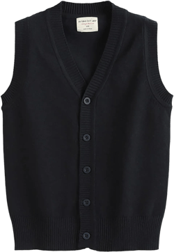 Kids Boys Girls Knit Sweater Vest Sleeveless School Uniform V Neck Knitted Waistcoat Sweater Top 3-4T Navy Blue