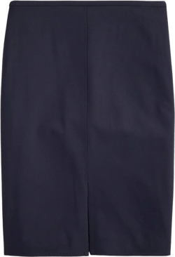 Pencil knee-length skirt in Italian bi-stretch wool blend