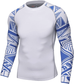 Daenrui Men's UPF 50+ Long Sleeve Compression Shirts Water Sports Surf Swim Rash Guard Athletic Workout Shirt Ashen Large | Amazon.com