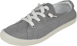 Forever Flat Women's Shoes Linen Canvas Slip-On Sneakers Lace Up Loafers Comfortable Fashion Sneakers 8 Dark Gray