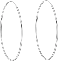 Sterling Silver Hoops Earrings Hypoallergenic - Silver Hoop Earrings Men - Large Hoops for Women - Sleeper Earings - Cartilage - Helix - Nose Ring - Huggie Hoop 70 mm