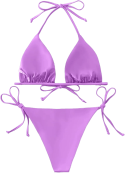 Rajputana Womens Bikini Sets Triangle String Brazilian Two Piece Swimsuit Thong Bathing Suit Medium Purple