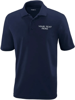 Performance Golf Tees Custom Personalized Text Polyester Short Sleeves Polo Shirts for Men Navy Medium