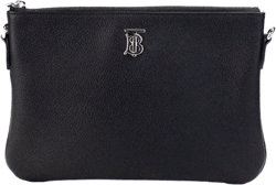 Burberry Peyton Monogram Black Leather Pouch Crossbody Bag Purse