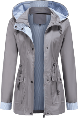MODFUL Womens lightweight Jackets Waterproof Rain Jacket Windbreaker Outdoor Trench Coats With Hood