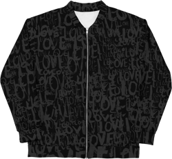 The Love Minimal Gray - All Over Print Unisex Bomber Jacket