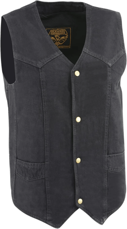 Men's 100% Cotton Basic Denim Vest M (44) Black