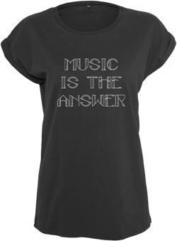 Music Is The Answer White Text Women's Casual T-Shirt